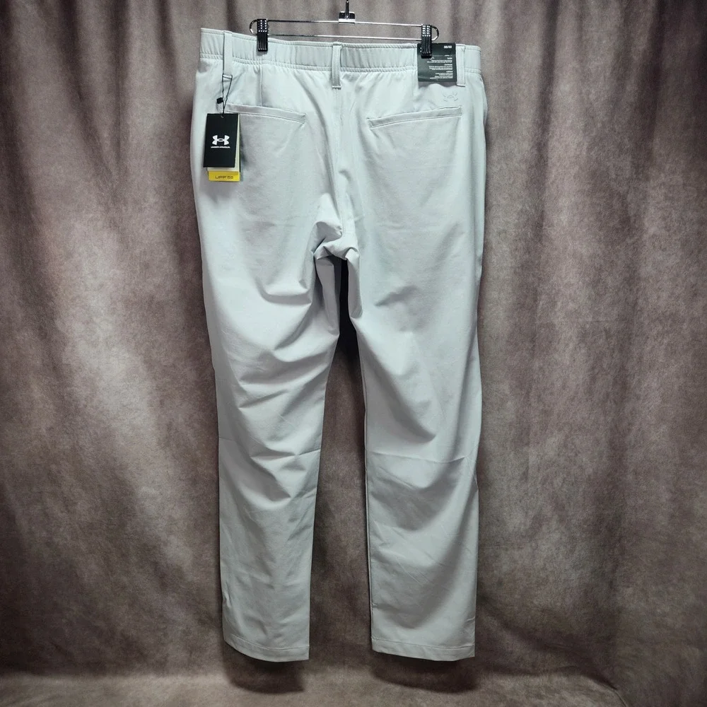 Under Armour Mens UA Golf Tapered Pants Halo Gray 38x32 Storm UPF 50+ 1377301